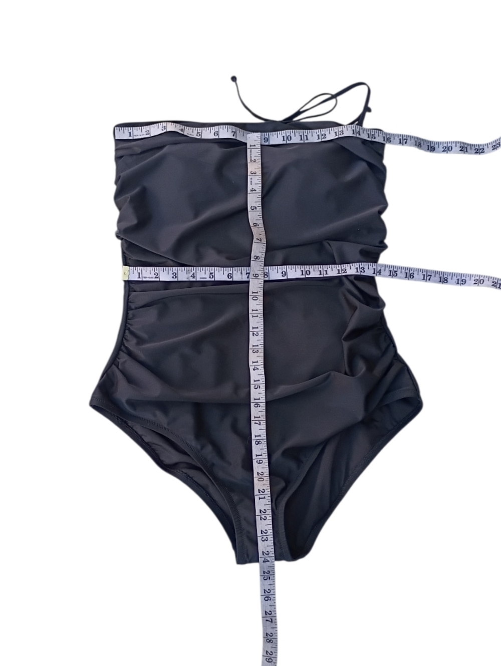 J. Crew Black Ruched One-Piece Swimsuit sz XL NEW - Picture 8 of 9